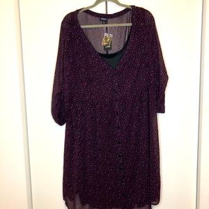 Torrid Purple Animal Print Chiffon Shirt Dress